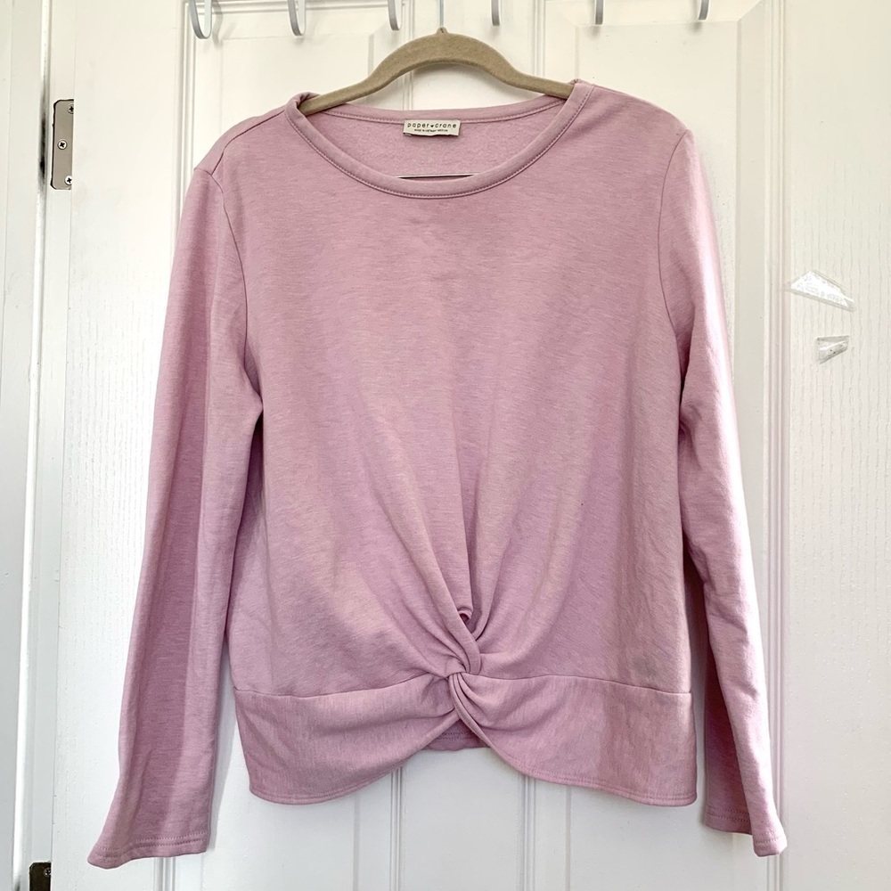 Paper Crane long sleeve sweater pull over twisted knot casual top bohemian Med